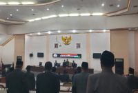 DPRD Sampang saat menggelar Rapat paripurna yang membahas nota penjelasan Bupati LKPJ Tahun 2023.