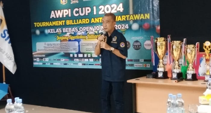 AWPI) bersama Asisten Media Nasional (AsMEN) menggelar turnamen billiard antar Wartawan yang bertajuk AWPI CUP I 2024