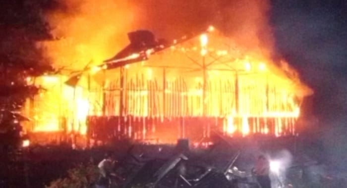Kondisi gedung paud yang terbakar
