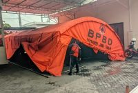 Tenda darurat milik BPBD yang dibangun sejak 11 Desember hingga saat ini 31 Januari di bongkar