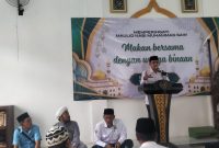 Kepala rutan Sampang Kamesworo saat berikan sambutan di acara maulid Nabi.