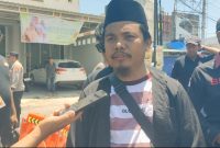 Sekjen Formabes M Hari W saat diwawancarai usai menggelar aksi