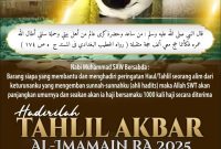 Pamflet tahlil akbar yang akan di gelar di Desa Tambaan Camplong
