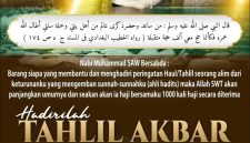 Pamflet tahlil akbar yang akan di gelar di Desa Tambaan Camplong